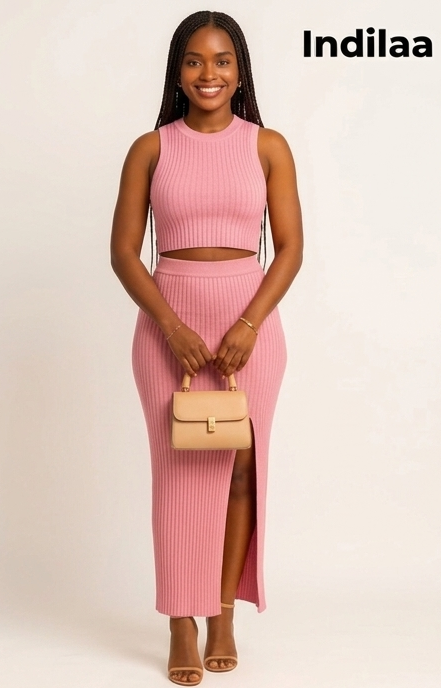 Ensemble Soleil d'Indilaa Crop Top & Jupe Longue Fendue